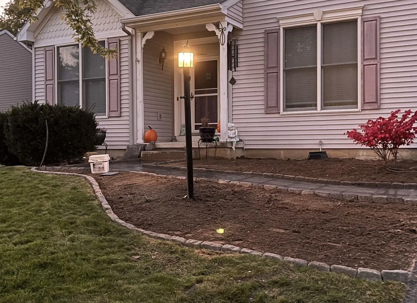 Walkway after hardscaping